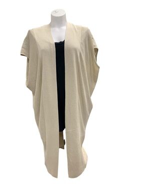 Cleo Neutral Open-Front Sleeveless Cardigan Size M